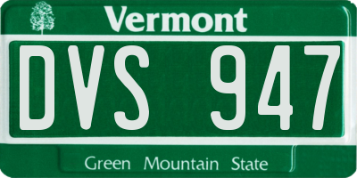 VT license plate DVS947