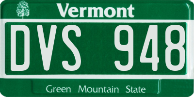 VT license plate DVS948