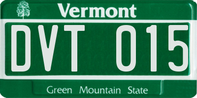 VT license plate DVT015