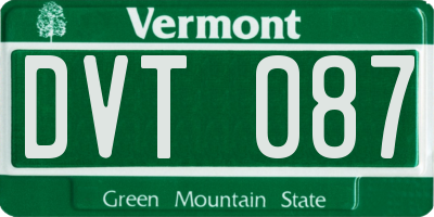 VT license plate DVT087