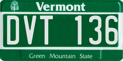 VT license plate DVT136