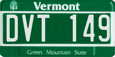 VT license plate DVT149