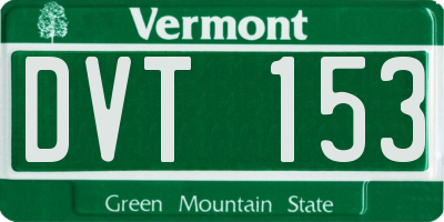 VT license plate DVT153
