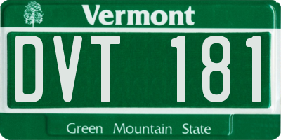 VT license plate DVT181