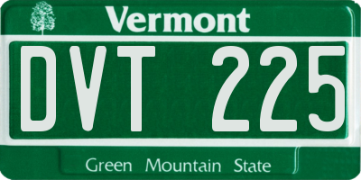 VT license plate DVT225