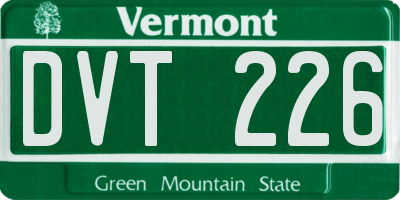 VT license plate DVT226