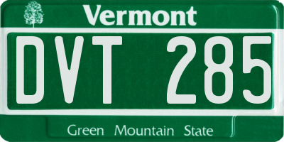 VT license plate DVT285