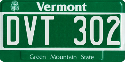 VT license plate DVT302