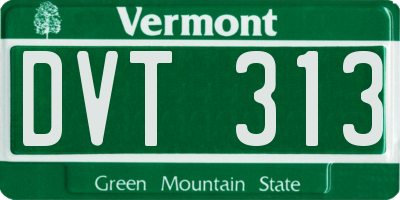 VT license plate DVT313