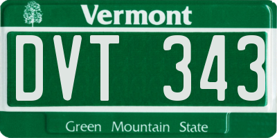 VT license plate DVT343