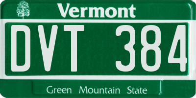 VT license plate DVT384