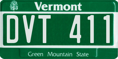 VT license plate DVT411