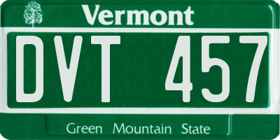 VT license plate DVT457