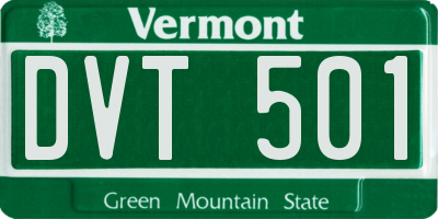 VT license plate DVT501
