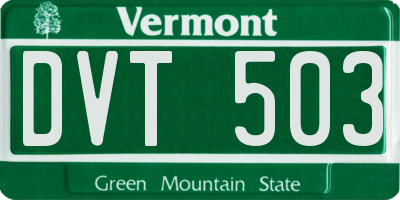 VT license plate DVT503
