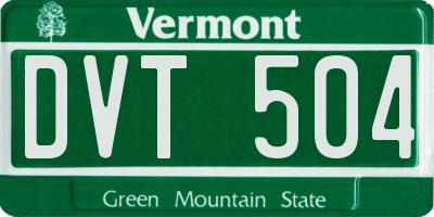 VT license plate DVT504