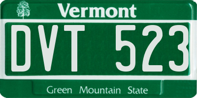 VT license plate DVT523