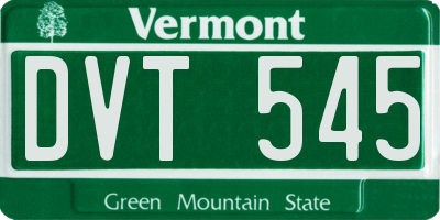 VT license plate DVT545