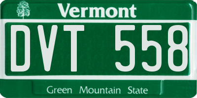 VT license plate DVT558