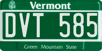 VT license plate DVT585