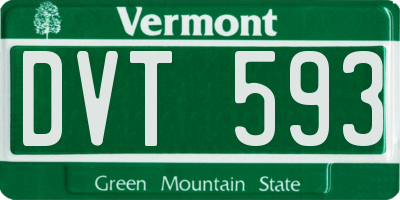 VT license plate DVT593