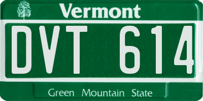 VT license plate DVT614