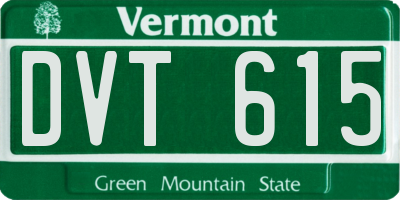 VT license plate DVT615