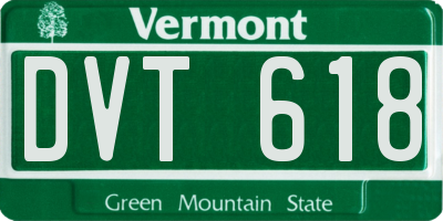 VT license plate DVT618