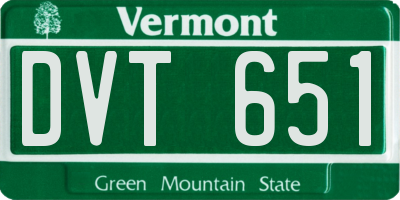 VT license plate DVT651