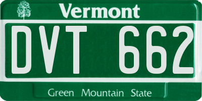 VT license plate DVT662