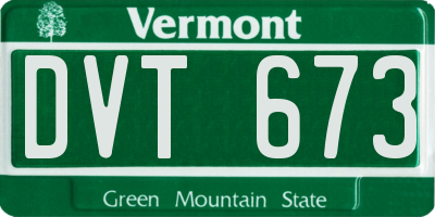 VT license plate DVT673