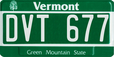 VT license plate DVT677