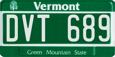 VT license plate DVT689