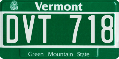 VT license plate DVT718