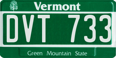 VT license plate DVT733