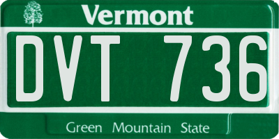 VT license plate DVT736