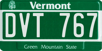 VT license plate DVT767