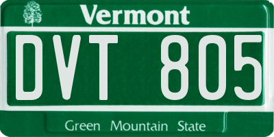 VT license plate DVT805