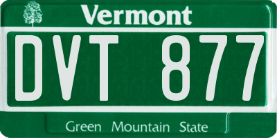 VT license plate DVT877