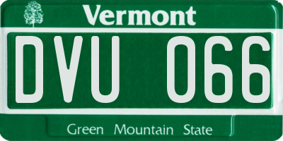 VT license plate DVU066