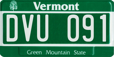 VT license plate DVU091