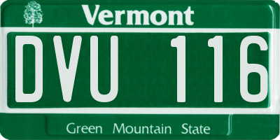 VT license plate DVU116