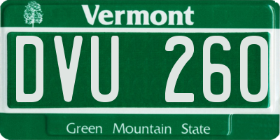 VT license plate DVU260