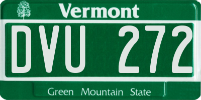 VT license plate DVU272