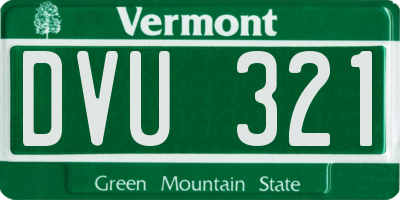 VT license plate DVU321
