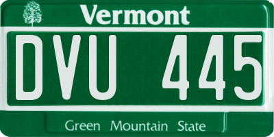 VT license plate DVU445