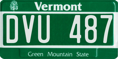 VT license plate DVU487