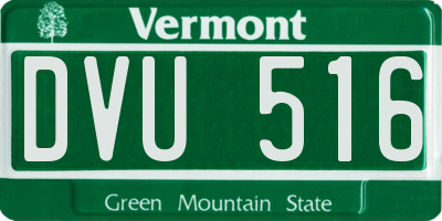 VT license plate DVU516