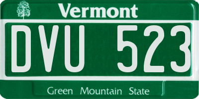 VT license plate DVU523