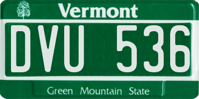 VT license plate DVU536